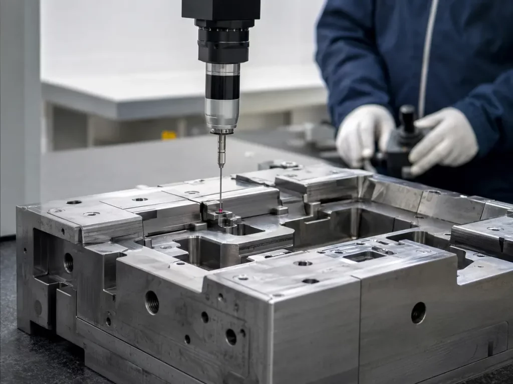 Dimensional inspection of injection mold components