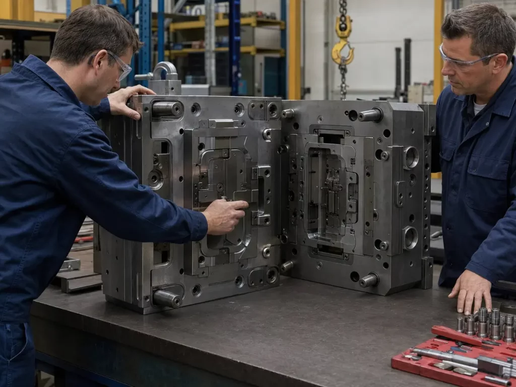 Injection mold fitting and assembly inspection