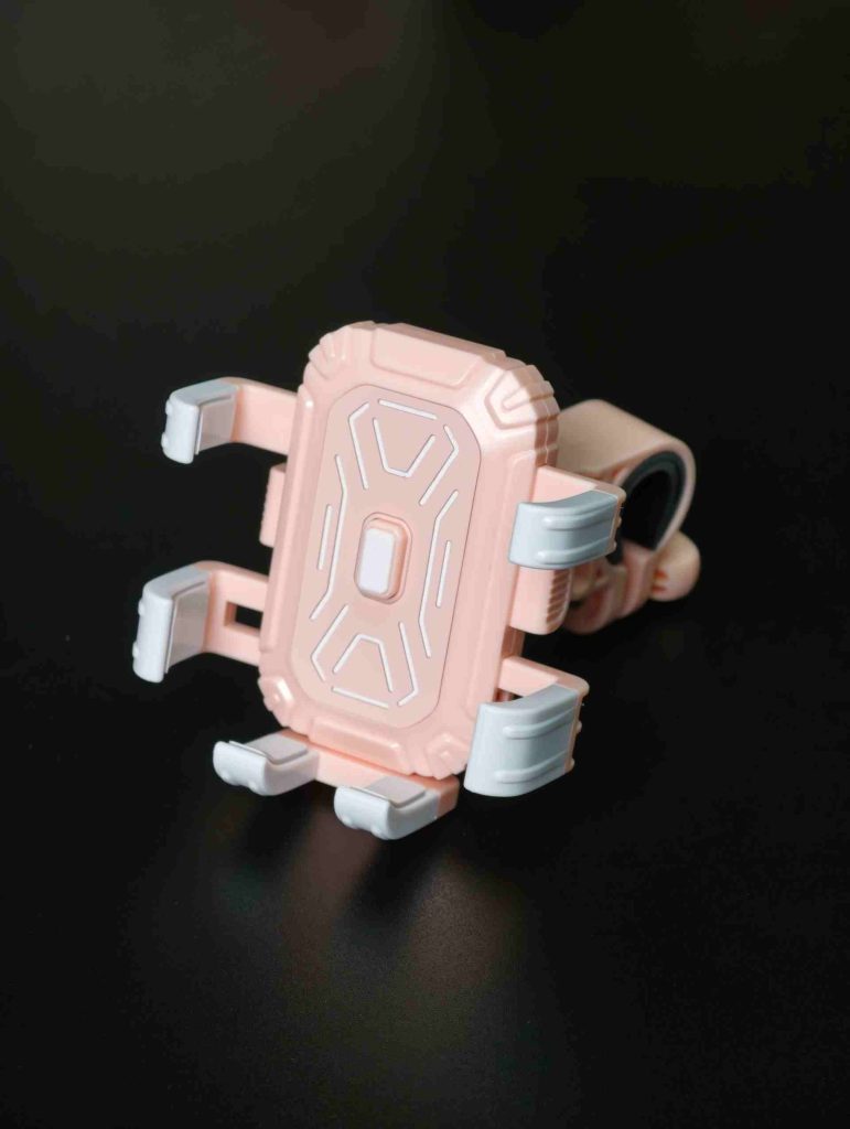 Pink motorcycle phone holder for e-bike and electric scooter handlebar